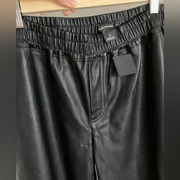 Club Monaco black PU leather pants Sz 8 - Picture 3 of 4